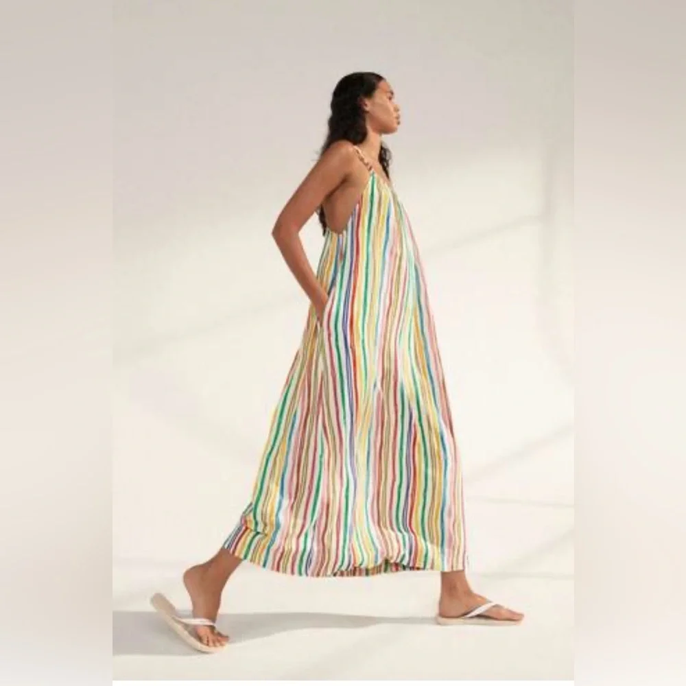 Zara Multicolor Striped Maxi Dress - Picture 2 of 9